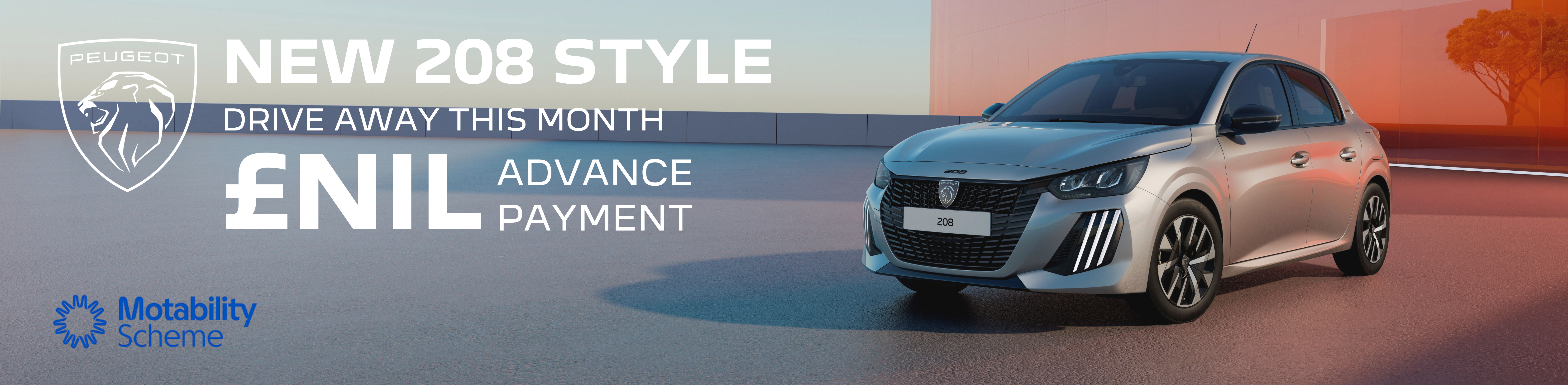 New Peugeot 208 Style Motability 